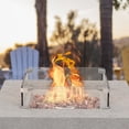 thumbnail image 2 of ESSENTIAL LOUNGER 35 inch Square Propane Fire Pit Table, 50,000 BTU Outdoor Concrete Firepit Table for Garden＆Patio, with Glass Wind Guard, Propane Tank Metal Stand and Waterproof Cover, Grey, 2 of 15