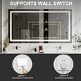 thumbnail image 7 of Pouseayar Bathroom Mirror with LED Light, 60x32" Dimmable Mirrors with Front Light & Backlit-3 Colors - Memory Function, 7 of 7