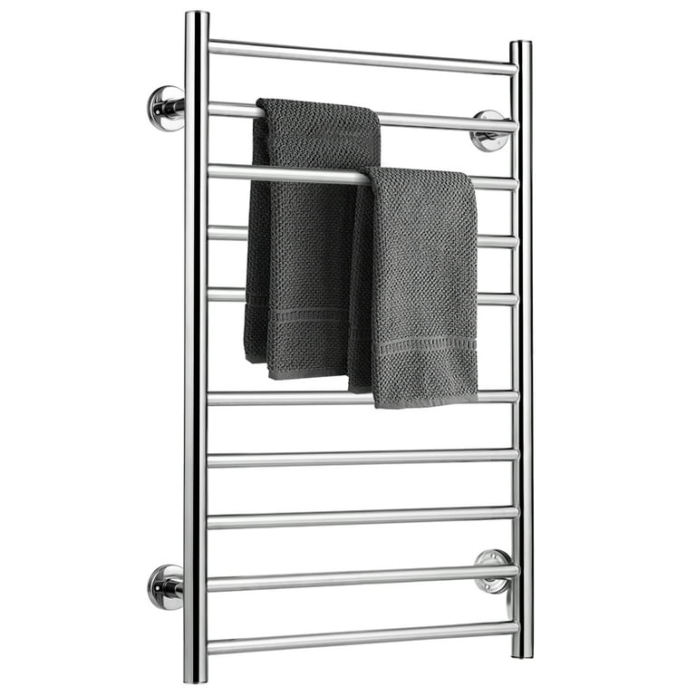 Costway Electric Towel Rail Rack 10-bar Rung Heated Bathroom Warmer Steel 