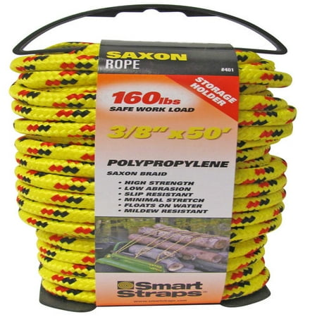 SmartStraps Polypropylene Saxon Rope, 3/8" x 50'