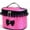 Pink, variant on Polka Dot Makeup Bag For Girls, Canvas Cosmetic Organizer With Bow & Ruffle Trim, Portable Travel Pouch With Handle & Zipper(Rose Red)