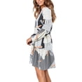 thumbnail image 4 of Vestido Amoretu con cuello en V, túnica a cuadros, de otoño, para mujer, 4 of 6