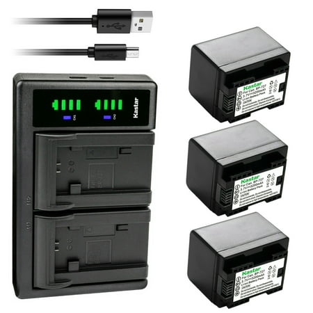 Kastar 3-Pack Battery and LTD2 USB Charger Replacement for Canon BP-708 BP708 BP-709 BP709 BP-718 BP718 BP-727 BP727 US 6055B002 Battery Canon CG-700 CG700 Charger
