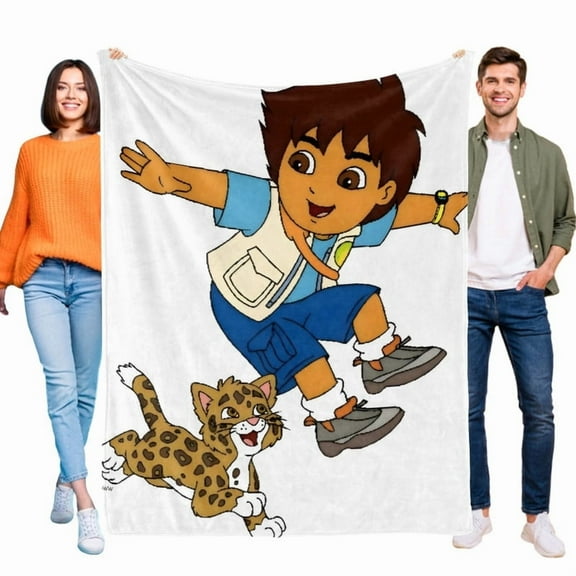 Go Diego Go flannel blanket 39*59 inch soft and comfortable with clear patterns and easy cleaning