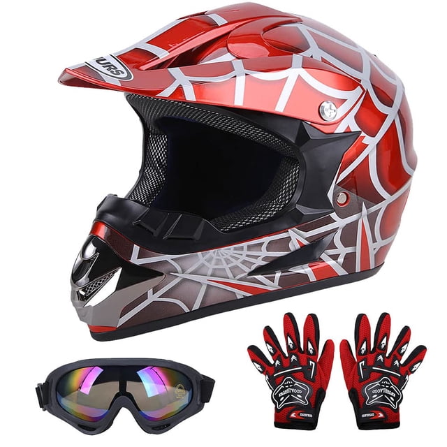 Helmet Oumurs DOT Youth Dirt Bike para niños de 5 a 14 años con guantes y gafas