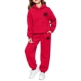 thumbnail image 5 of Back To School Clothes Girls Sweatsuit Fashion 2 Piece Pullover Hoodie Sweatshirt & Sweatpants Matching Set Tracksuit Teens Athletic Preppy Clothes Fall Winter, 5 of 5