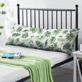 thumbnail image 2 of Hawaiian Hibiscus Body Pillowcase 20x54 - Soft & Breathable Pillow Cover with Zipper, Botanical Jungle Leaves Print, Stretchy & Multipurpose, 2 of 7