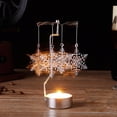 thumbnail image 2 of Fall Decor Indoor Hot Spinning Rotary Metal Carousel Tea Light Candle Holder Stand Light Xmas Gift, 2 of 2