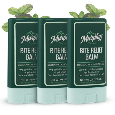 Murphy’s Naturals Insect Bite Relief Balm Stick, Plant-Based Oils, Easy Application, 0.5oz, 3 Pack