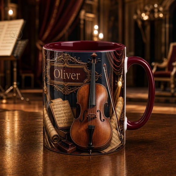 Ceramic Coffee Mug Personalized Cello Design for Practice and Recital Gifts for Cellists