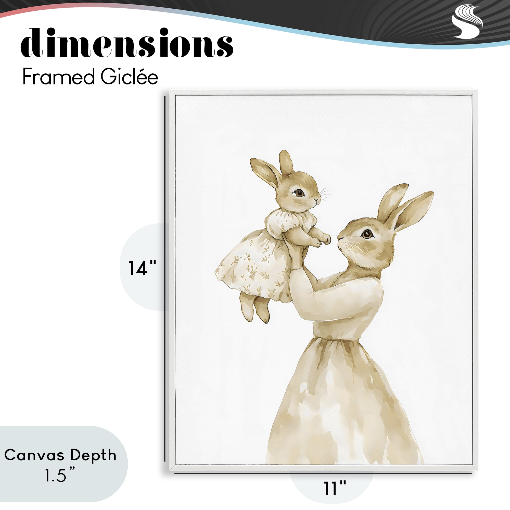 Stupell Industries Tender Mama Rabbit White Framed Giclee Art, design by Arlington Prints