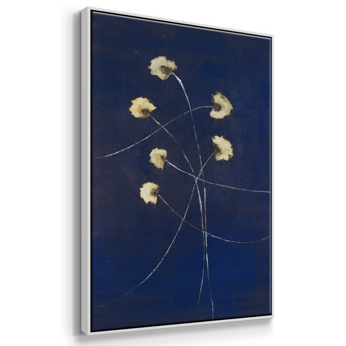 Indigo 2 Framed Premium Gallery Wrapped Canvas - Ready to Hang - 17 x 25 - White Floating Frame