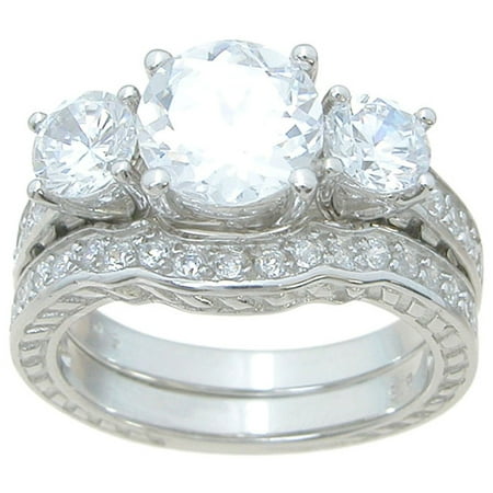 LaRaso & Co 2.1 Carat CZ Wedding Ring Set in Sterling Silver
