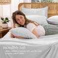 thumbnail image 5 of Bare Home Organic Jersey Sheet Set - 100% Organic Cotton - Deep Pocket - 3 Piece - Twin, Cloud Gray, 5 of 10