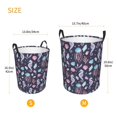thumbnail image 3 of Susaid Watercolor Marine Animals Print Waterproof Oxford Cloth Storage Circular Laundry Hamper BasketCapacity for Home-Medium, 3 of 6