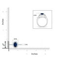 thumbnail image 4 of ANGARA Natural Oval Blue Sapphire Halo Ring with Diamond Accents in 14K White Gold for Women (Size-6x4mm) | September Birthstone, Anniversary, Jewelry Gift for Women | Natural Blue Sapphire Ring, 4 of 9