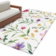 thumbnail image 2 of Rectangle Area Rug 4x6ft, Watercolor Flowers on White Non-Shedding Washable Area Rug, Pastoral Yellow Red Floral Non Slip Low-Profile Rugs for Living Room, Bedroom Dining Room, 2 of 9
