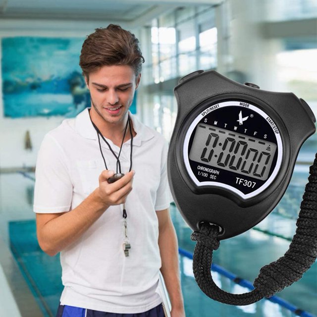 Reloj cronómetro deportivo digital, cronómetro digital con alarma / calendario para fútbol de natación, cronómetros deportivos a prueba de golpes para entrenadores