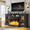 Black, variant on oneinmil 13.80'' Fireplace Television Stand with Adjustable Shelves and LED Light, Black