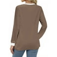 thumbnail image 4 of Fantaslook Women Blouses Color Block Long Sleeve Shirts Pleated Fall Tops Fashion Dressy Blouses, 4 of 7