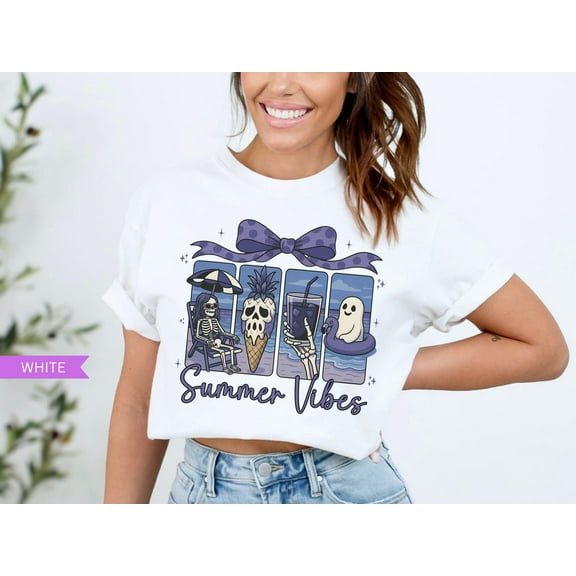 Summerween Ghost Shirt, Summer Vibes Tshirt, Beach Vibes Shirt, Summer Tees for Halloween Lover, Hot Ghoul Summer