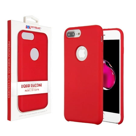 Red Micro Case Apple iPhone 7 Plus /8 Plus Phone Case Slim Fit Thin Hybrid Liquid Silicone Soft Gel Rubber Shockproof RED Cover with Soft Microfiber Cloth Lining Cushion Case for iPhone 8 Plus, iPhone 7 Plus ()