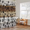 thumbnail image 4 of Animal Paw Print Shower Curtain, Dog Claws Pattern Brown Gray White Wooden Striped Waterproof Shower Curtain Set with 12 Hooks Lightweight Bath Curtains Fabric Bathroom Decor 48x72 Inches, 4 of 9