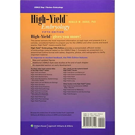 High-Yield Embryology, Pre-Owned (Paperback)