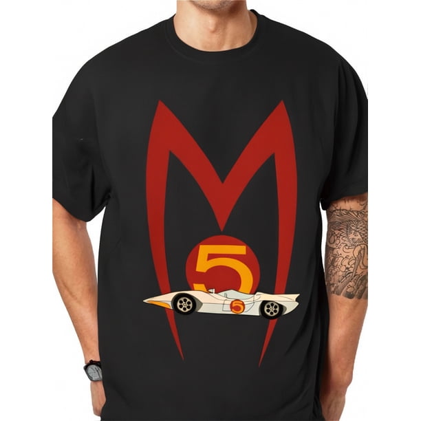Camiseta gráfica de manga corta divertida de Mach 5 Speed Racer Vintage para hombre, ideal para adultos, hombres, mujeres, adolescentes, jóvenes y para el tiempo libre.