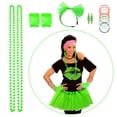 thumbnail image 6 of 80s Costume Accessories for Women, T-Shirt Tutu Fanny Pack Headband Earring Necklace Fishnet Gloves Legwarmers Party Accessories For Women, 6 of 9