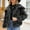 Black, variant on Ofreoo Womens Winter Coats Warm Solid V-neck Faux Fur Jacket,Holiday,Wedding,Party ,Christmas Gift
