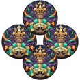 thumbnail image 2 of Coolnut Mardi Gras Round Placemats Non-Slip Table Mat Heat Resistant Placemat for Dining Table Kichen Party Table Diameter 15.4 inch Set of 4 Home Decor Gifts, 2 of 7