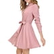 thumbnail image 4 of INSPIRE CHIC Vestido de Camisa de Manga Larga con Botones y Cinturón de Lunares para Mujeres XL Rosa, 4 of 7