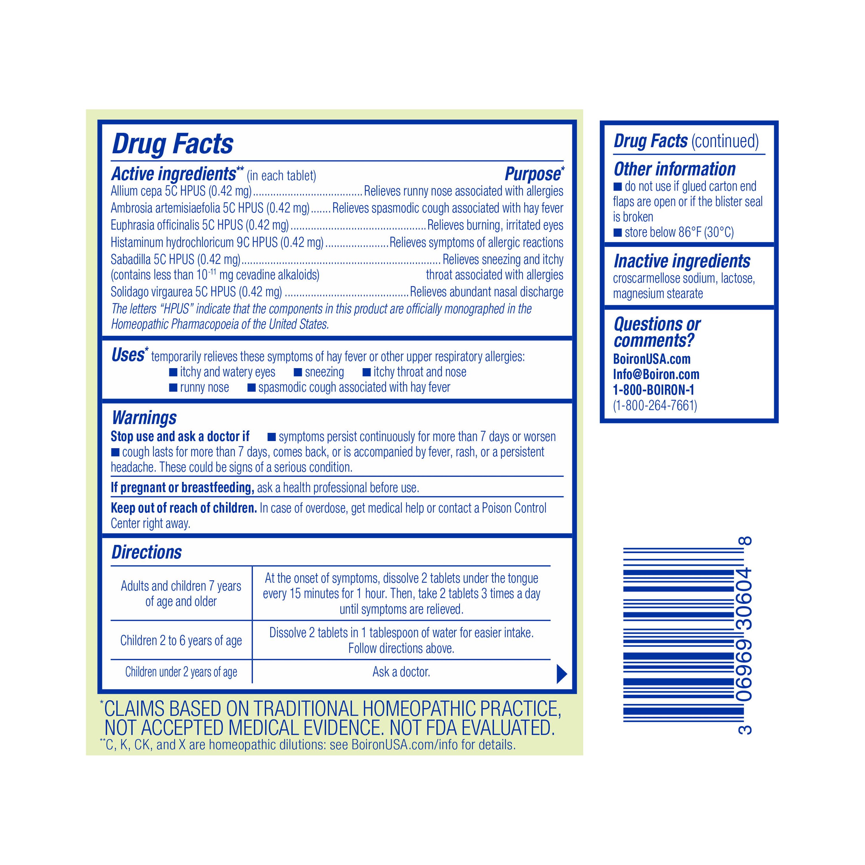 Boiron AllergyCalm, Natural Hay Fever Relief, Meltaway Tablets for Kids ...