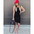 thumbnail image 4 of Vestido BTFBM sin mangas ajustado fruncido mini negro S, 4 of 7