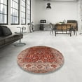 thumbnail image 3 of Ahgly Company Indoor Round Mid-Century Modern Red Oriental Area Rugs, 4' Round, 3 of 6