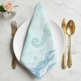 thumbnail image 2 of Teal Blue Seahorse Coastal Cloth Napkins, Beach Watercolor Sea Ocean Nautical Washable and Reusable Dinner Napkins Set of 6, Table Napkin for Kitchen Party Birthday Wedding Hotel Housewarming 20"x20", 2 of 9