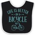 thumbnail image 3 of Inktastic Life's Better on a Bicycle Girls Baby Bib, 3 of 4