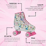 Roller Derby Women's Adjustable Roller Skates, White and Pink