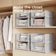 thumbnail image 4 of 5 Pack Folding Closet Organizers Storage Box, Stackable Plastic Drawer Basket for Clothing, Stackable Storage Bins Shelf Storage Container for Closet Wardrobe Bedroom Bathroom Office (Grey), 4 of 6