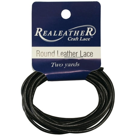 UPC: 0870192001846 | Realeather Round Leather Lace Black 2mm x 72