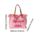 thumbnail image 2 of Bolso Hombro Mujer Lona Tote Letra Moda para Viajes Al Aire Libre Verde, 2 of 2