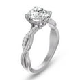 thumbnail image 2 of SZUL Women's Agatha Twisted Pave Ring with IGI Certified 2 Carat Lab-Grown Round Diamond in 14K White Gold, 2 of 6