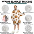 thumbnail image 5 of Wearable Oversized Blanket,Halloween Simple Pumpkin Pattern Wearable Blanket Hoodie for Adults,Cozy Hooded Blankets with Super Pockets,Super Warm Fuzzy Pullover for Women & Men, 5 of 6