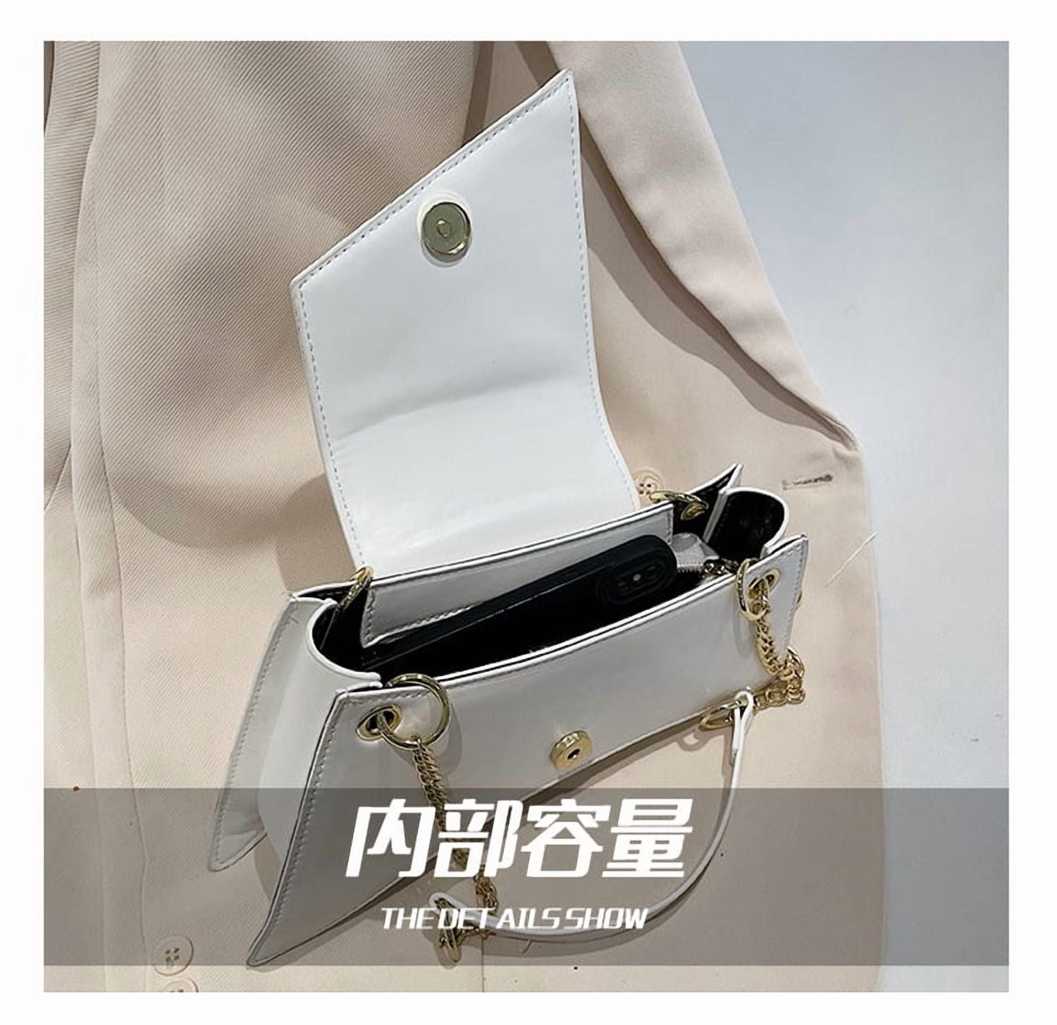 Y2K Ita Bag with Magnetic Buckle - Cute Anime Cosplay Display Purse for Pins & Badges | Kawaii Lolita JK School Style Vintage Retro Gothic Chain Strap Small Square Shoulder Bag in White, Green, Black