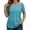 LakeBlue, variant on WellSize Women Plus Size Blouses Dressy Lace Crew Neck Tops Casual Short Sleeve Summer Shirts