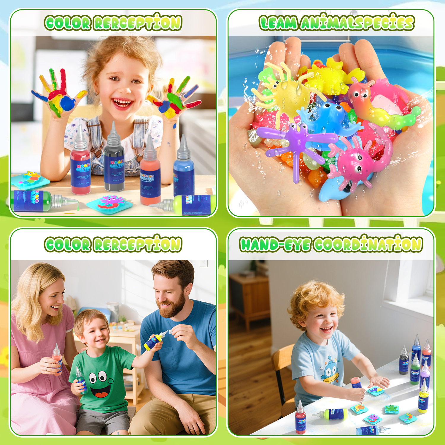 Beefunni Magic Fairy Water Elf Toy for Kids, Creative Water Gel Kit with 10 Color Magic Gels & 6 Molds, Kids Art Ceaft Set, Birthday Gift for Kids (Insect)
