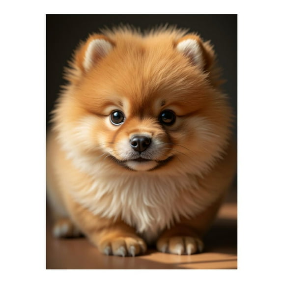 Diamond Art Kit for Adults, Adorable Pomeranian Puppy Portrait Diamond Painting for Adults Beginners, DIY Diamond Art Painting Kits, 5D Diamond Painting Crafts for Home Decor 12x16 Frameless