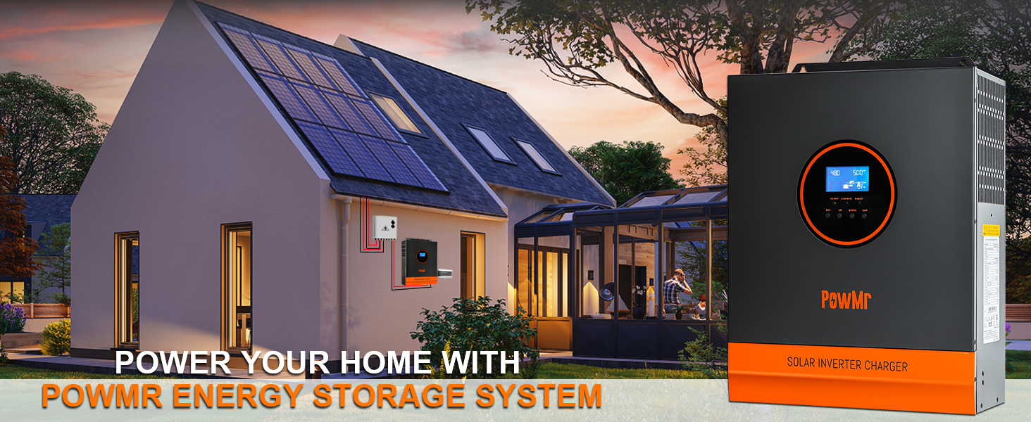 5000W Split Phase120V 110V AC Grid Tie 48V All In One Hybrid Inverter Built 100A MPPT Solar Charger Max Parallel 6 Inverters