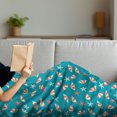 thumbnail image 3 of Summer Soft Flannel Fleece Throw Blanket, Holiday Theme with Beach Umbrellas and Starfish Vacation Graphic, Cozy Plush for Indoor and Outdoor Use, 70" x 90", Petrol Blue Coral Cream, by Ambesonne, 3 of 5